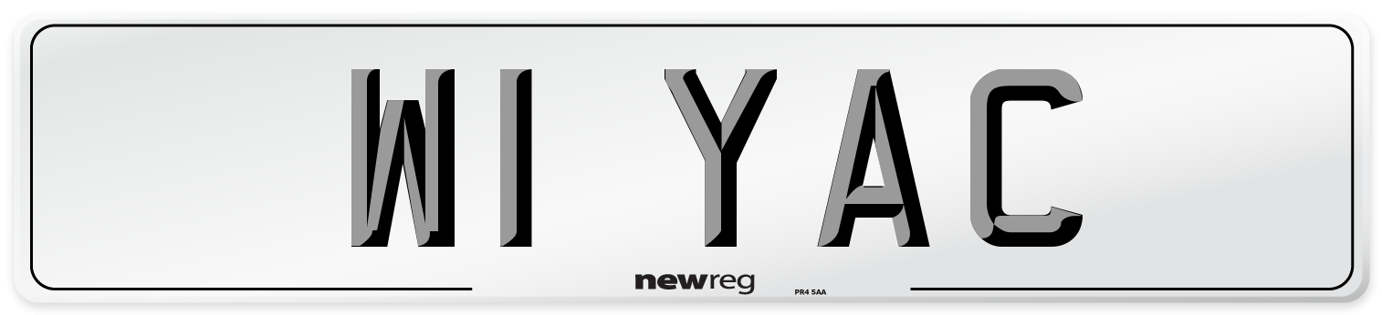 W1 YAC Number Plate from New Reg